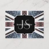Rot-blaue Glitzern mit der Flagge des Vereinigten Visitenkarte (Vorderseite)