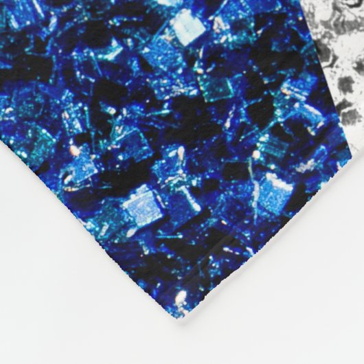 Rot-blaue Glitzern, Monogram Fleecedecke (Ecke)