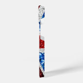 Rot-blaue Glitzern, Monogram iPhone Hülle (Linke Seite)