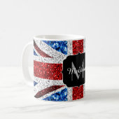 Rot-blaue Glitzern, Monogram Kaffeetasse (Vorderseite Links)