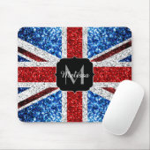 Rot-blaue Glitzern, Monogram Mousepad (Mit Mouse)