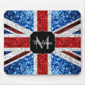 Rot-blaue Glitzern, Monogram Mousepad (Vorne)