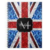 Rot-blaue Glitzern, Monogram Notizblock (Vorderseite)