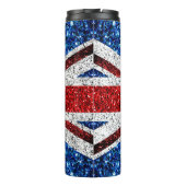 Rot-blaue Glitzern, Monogram Thermosbecher (Rückseite)