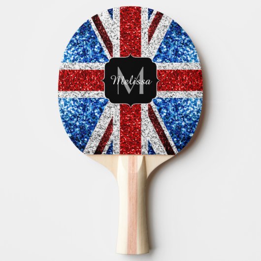 Rot-blaue Glitzern, Monogram Tischtennis Schläger (Vorderseite)