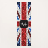 Rot-blaue Glitzern, Monogram Yogamatte (Vorderseite)