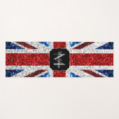 Rot-blaue Glitzern, Monogram Yogamatte (Vorderseite (Horizontal))