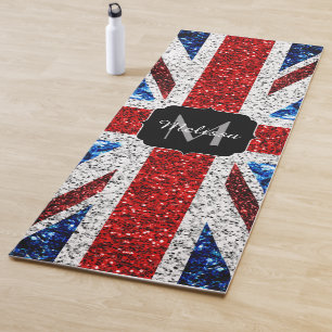 Rot-blaue Glitzern, Monogram Yogamatte