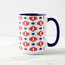 Rot-blaue Kat-Stammmuster Tasse