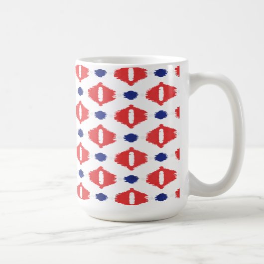 Rot-blaue Kat-Stammmuster Tasse (Rechts)