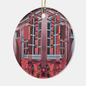 Rot blaue Kopenhagener Fenster reflektieren digita Keramik Ornament (Links)