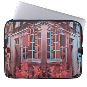 Rot blaue Kopenhagener Fenster reflektieren digita Laptopschutzhülle