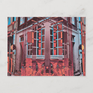 Rot blaue Kopenhagener Fenster reflektieren digita Postkarte