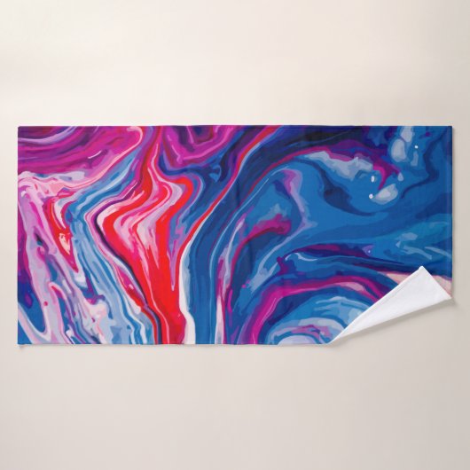 Rot-blaue Marmorstruktur Badehandtuch (Badehandtuch)