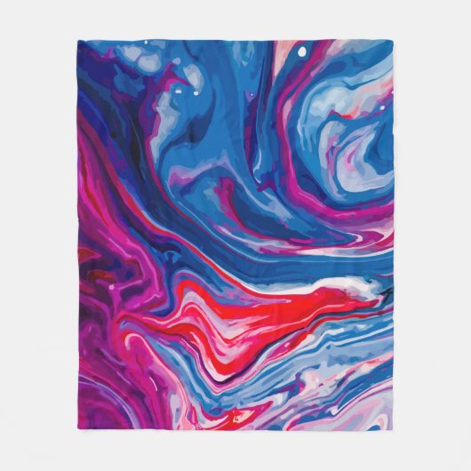 Rot-blaue Marmorstruktur Fleecedecke (Vorderseite)