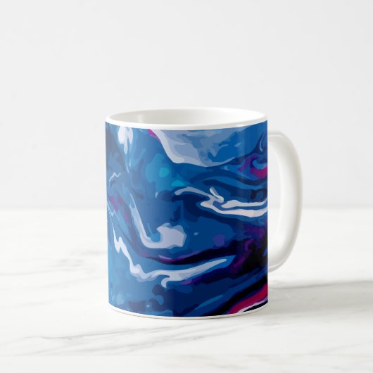 Rot-blaue Marmorstruktur Kaffeetasse (VorderseiteRechts)