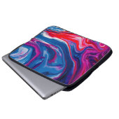 Rot-blaue Marmorstruktur Laptopschutzhülle (Vorne Knopf)
