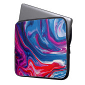 Rot-blaue Marmorstruktur Laptopschutzhülle (Vorderseite Links)