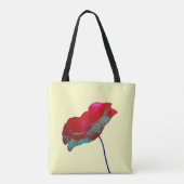 Rot-blaue Mohn-Blume auf Creme Tasche (Rückseite)