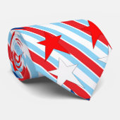Rot-blaue Stangen Streifen Krawatte (Gerollt)