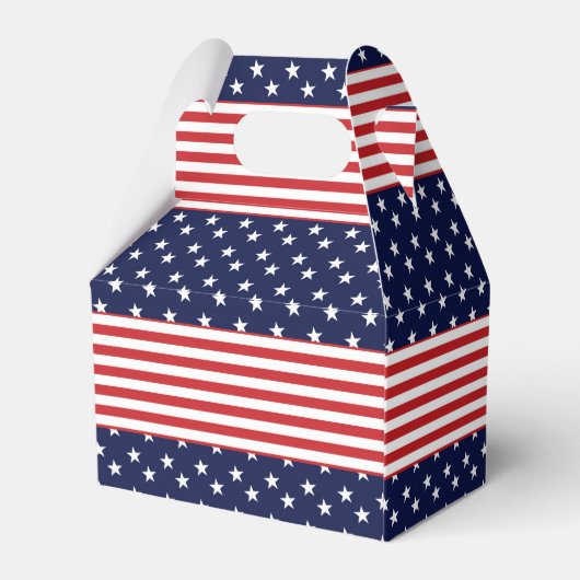 Rot-blaue Stars und Streifen Gastgeschenk Boxen Geschenkschachtel (Rückseite)