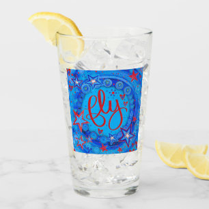 Rot-blaue Sterne Inspirierend Fly Glas