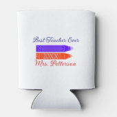 Rot-blaue Stifte, die die beste Lehrerin je geben, Dosenkühler (Rückseite)