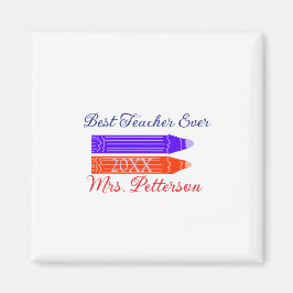 Rot-blaue Stifte, die die beste Lehrerin je geben, Magnet