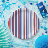 Rot-blaue Streifenpapierplatte Pappteller (Party)