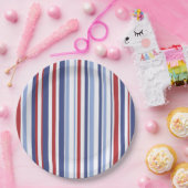 Rot-blaue Streifenpapierplatte Pappteller (Party)