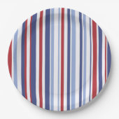 Rot-blaue Streifenpapierplatte Pappteller (Vorderseite)