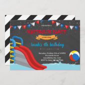 Rot-blaue Wasserrutsche Feiertagskarte (Vorne/Hinten)