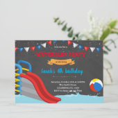 Rot-blaue Wasserrutsche Feiertagskarte (Stehend Vorderseite)