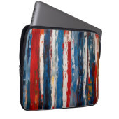 Rot-blaue weiß gestrichene vertikale Abstrakte Str Laptopschutzhülle (Vorne Rechts)