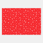 Rot blaue weiße Sterne Perfekt Weihnachten Geschenkpapier Set (Vorderseite)