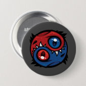 Rot-blaue Yin-Yang-Drachen Button (Vorne & Hinten)