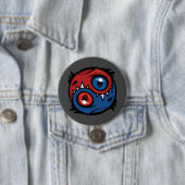 Rot-blaue Yin-Yang-Drachen Button (Beispiel)