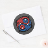 Rot-blaue Yin-Yang-Drachen Runder Aufkleber (Umschlag)