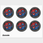 Rot-blaue Yin-Yang-Drachen Runder Aufkleber (Blatt)