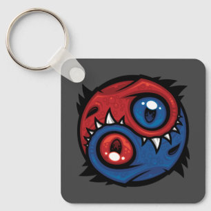 Rot-blaue Yin-Yang-Drachen Schlüsselanhänger