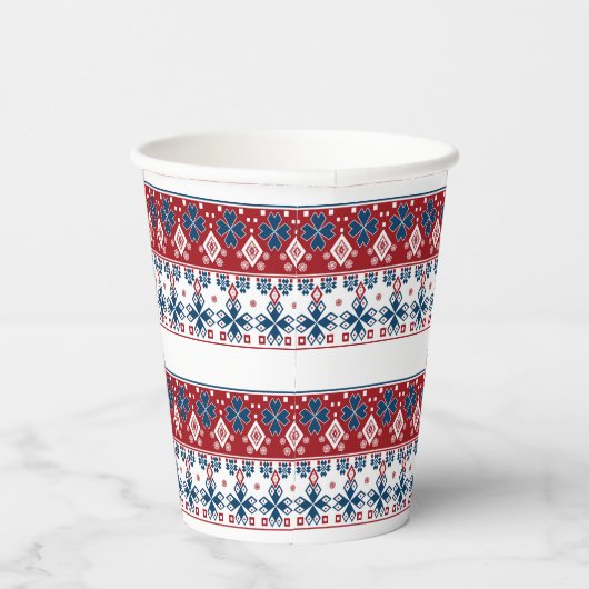 Rot-blaue Zierpapier-Tasse Pappbecher (Rechts)