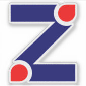 Rot-blaues Buchstaben-Z-Monogramm Aufkleber (Vorderseite)