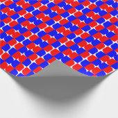 Rot-blaues geometrisches Muster Geschenkpapier (Ecke)