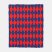 Rot-blaues Harlekin-Karomuster Fleecedecke (Vorderseite)