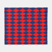 Rot-blaues Harlekin-Karomuster Fleecedecke (Vorderseite (Horizontal))