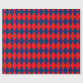 Rot-blaues Harlekin-Karomuster Geschenkpapier (Flach)