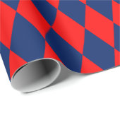 Rot-blaues Harlekin-Karomuster Geschenkpapier (Rolleneckpunkt)