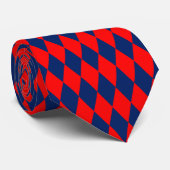 Rot-blaues Harlekin-Karomuster Krawatte (Gerollt)