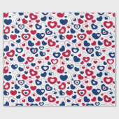 Rot-blaues Herzen-Geschenkpapier Geschenkpapier (Flach)