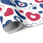 Rot-blaues Herzen-Geschenkpapier Geschenkpapier (Rolleneckpunkt)